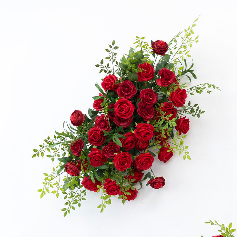 Valar Flower Classic Red Rose Faux Floral Arrangement Set for Wedding & Event Decor FA-318
