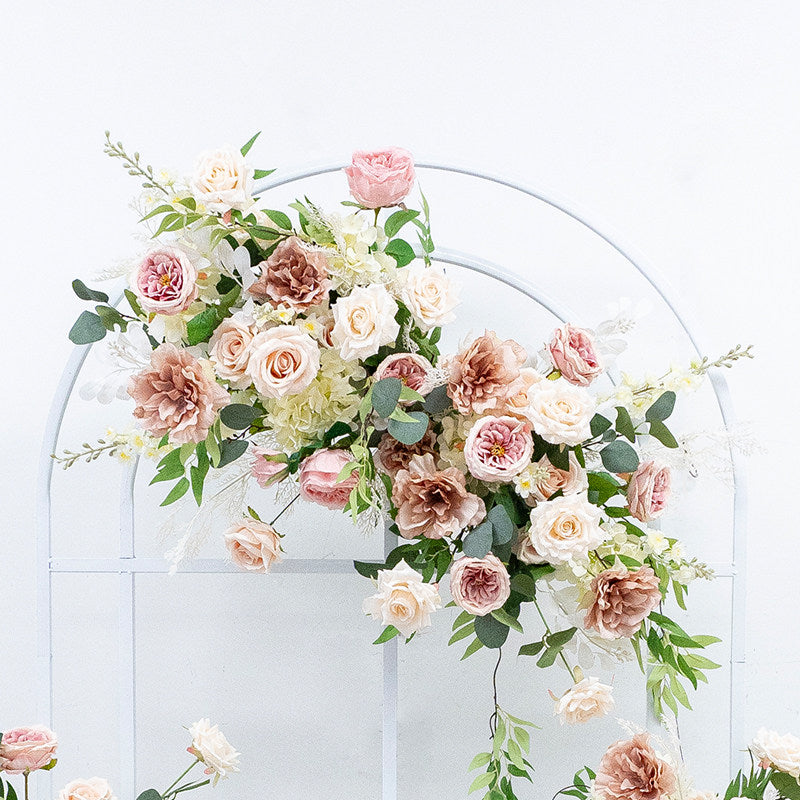 Valar Flower Champagne & Blush Faux Floral Arch Arrangement Set for Wedding Decor FA-320
