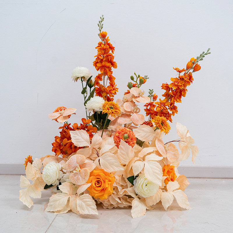 ValarFlower Orange Artificial Floral Installation Set, Wedding Ceremony Backdrop Decor FA-364