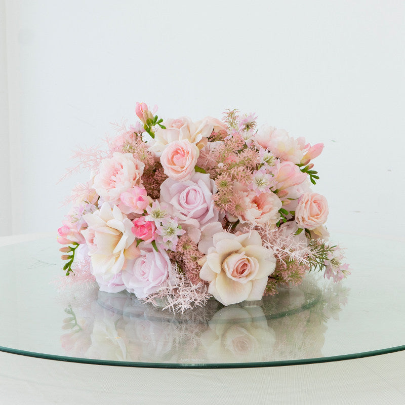 ValarFlower Artificial Table Flower Arrangement, Wedding Centerpiece Decor, Pink Purple Blue Red Floral Table Arrangement TF-123