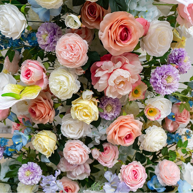 Eleganter Blumenbogen in Mondform für die Hochzeitszeremonie – Künstlicher Blumenbogen für Hochzeiten, Veranstaltungen und besondere Anlässe