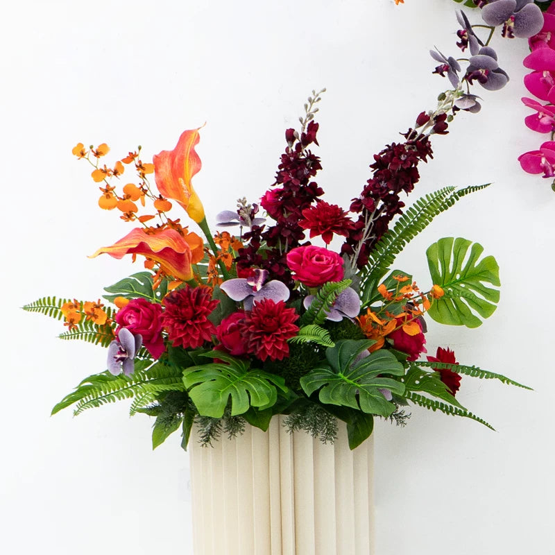 ValarFlower Tropical Artificial Flower Arrangement, Colorful Wedding Floral Decor for Events and Ceremony FA-378