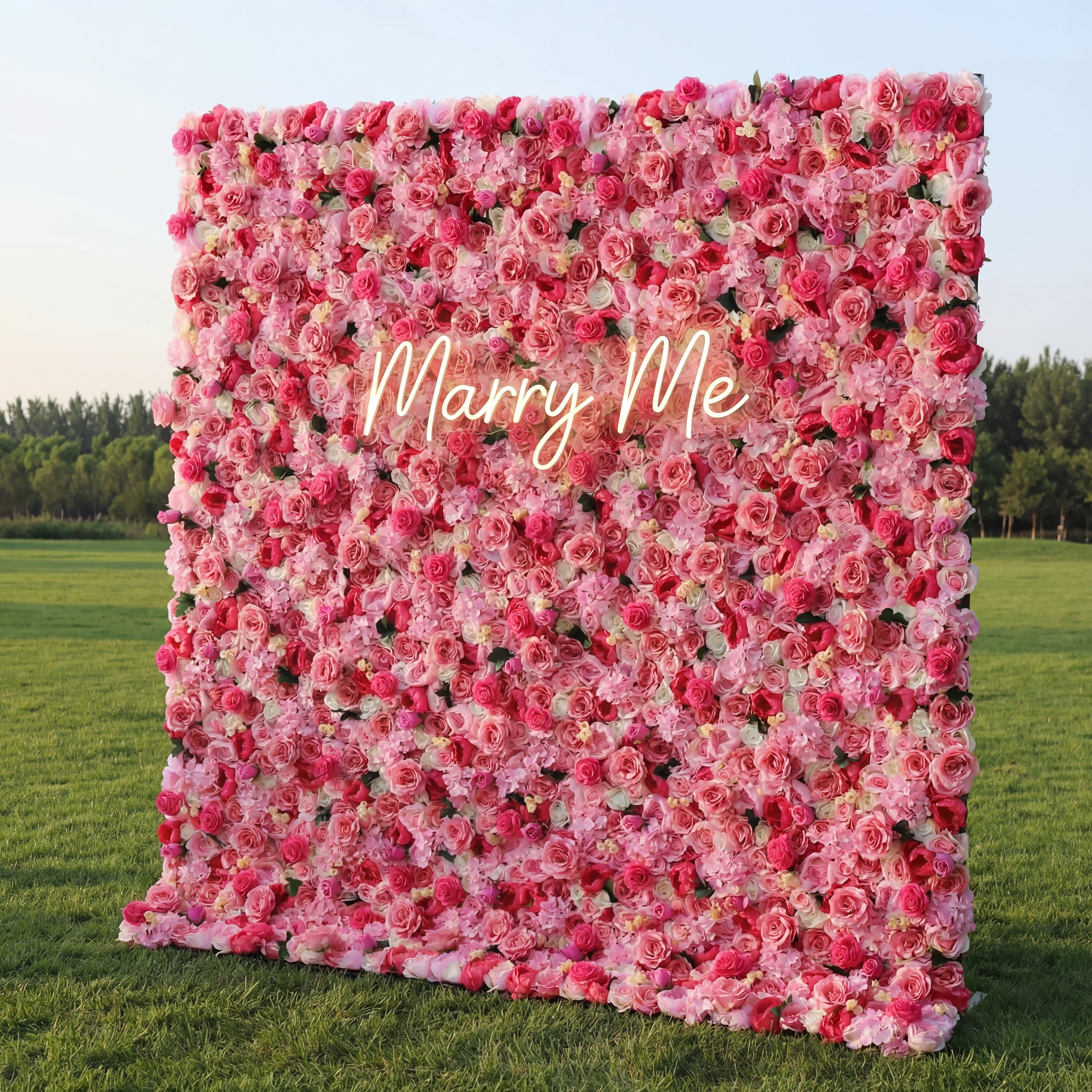 Valar Flowers Roll Up Fabric Artificial Flower Wall Wedding Backdrop, Floral Party Decor, Event Photography-VF-031