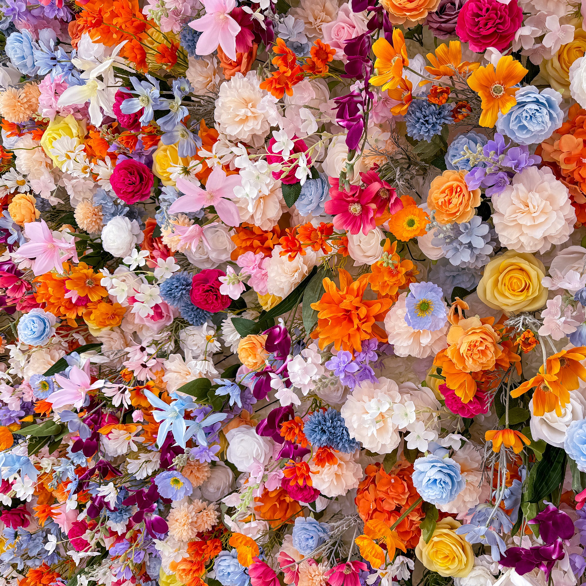 Vibrant and Lush Multicolored Artificial Flower Wall by ValarFlowers - Ideal for Every Celebration -VF-811