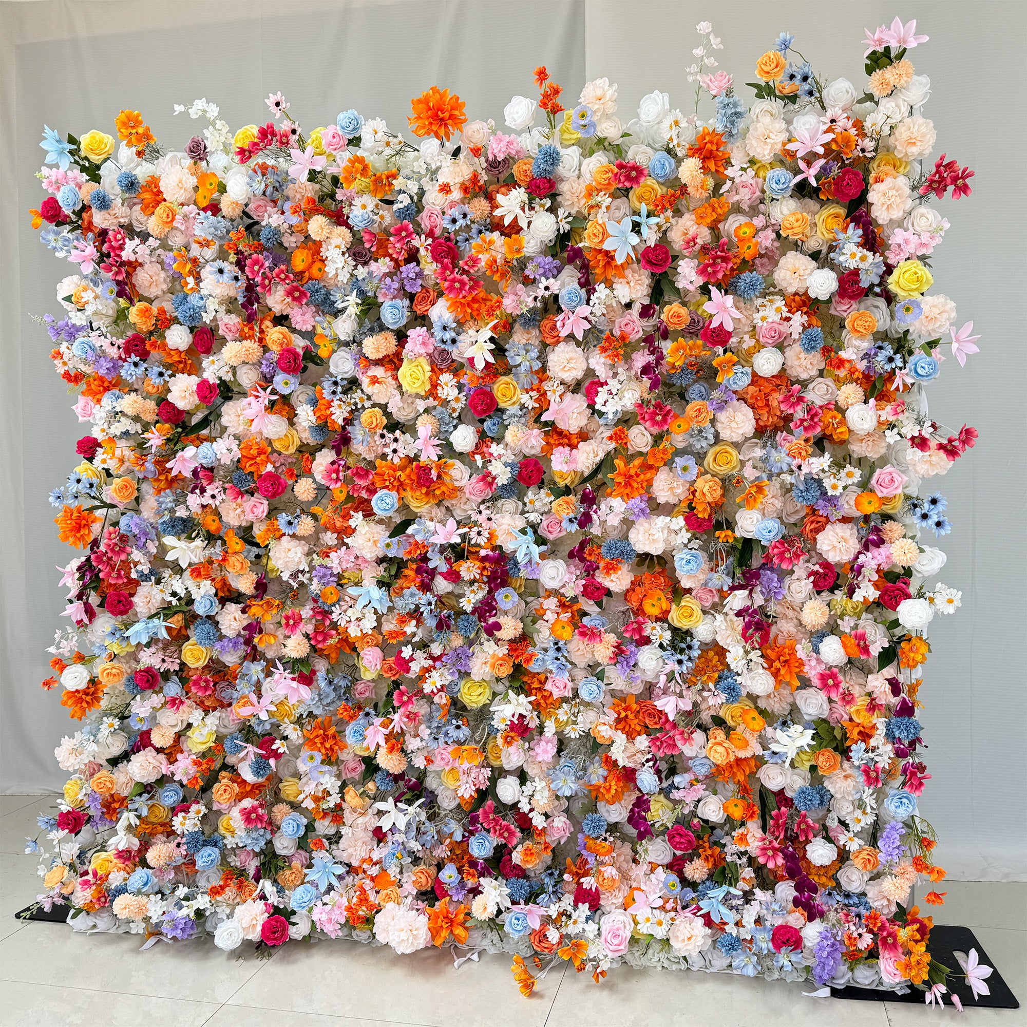 Vibrant and Lush Multicolored Artificial Flower Wall by ValarFlowers - Ideal for Every Celebration -VF-811