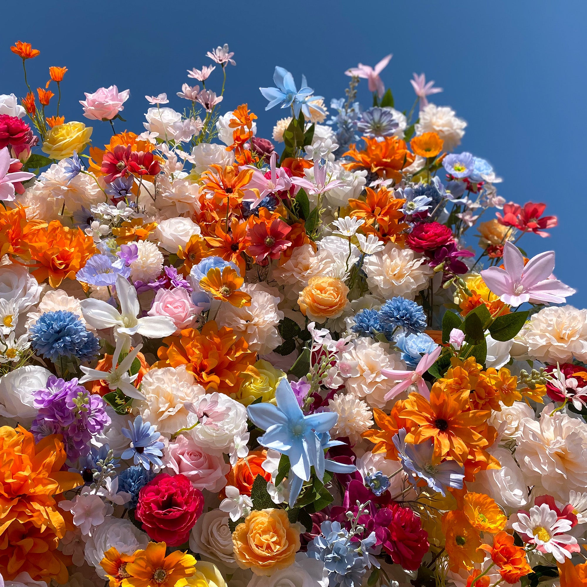 Vibrant and Lush Multicolored Artificial Flower Wall by ValarFlowers - Ideal for Every Celebration -VF-811