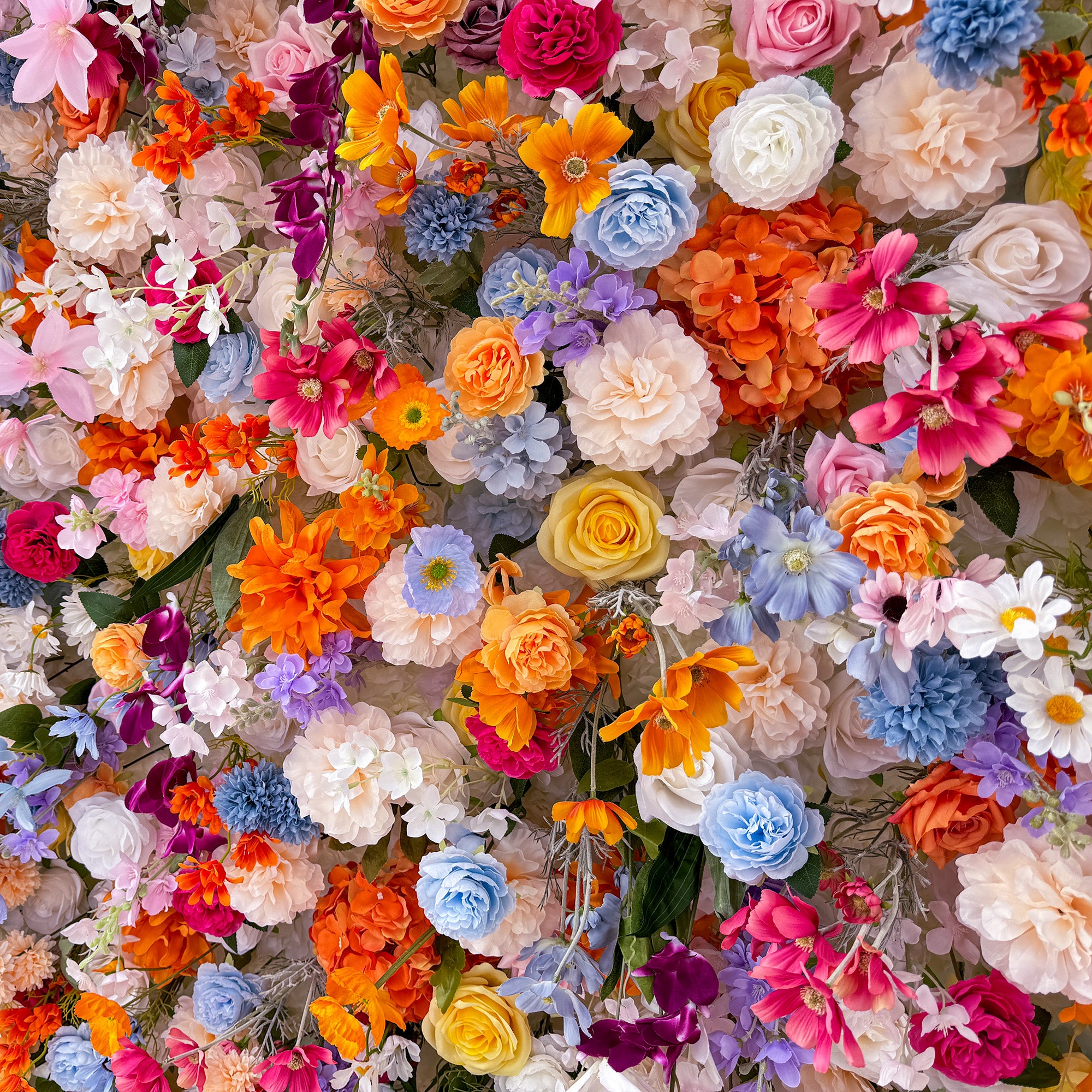 Vibrant and Lush Multicolored Artificial Flower Wall by ValarFlowers - Ideal for Every Celebration -VF-811