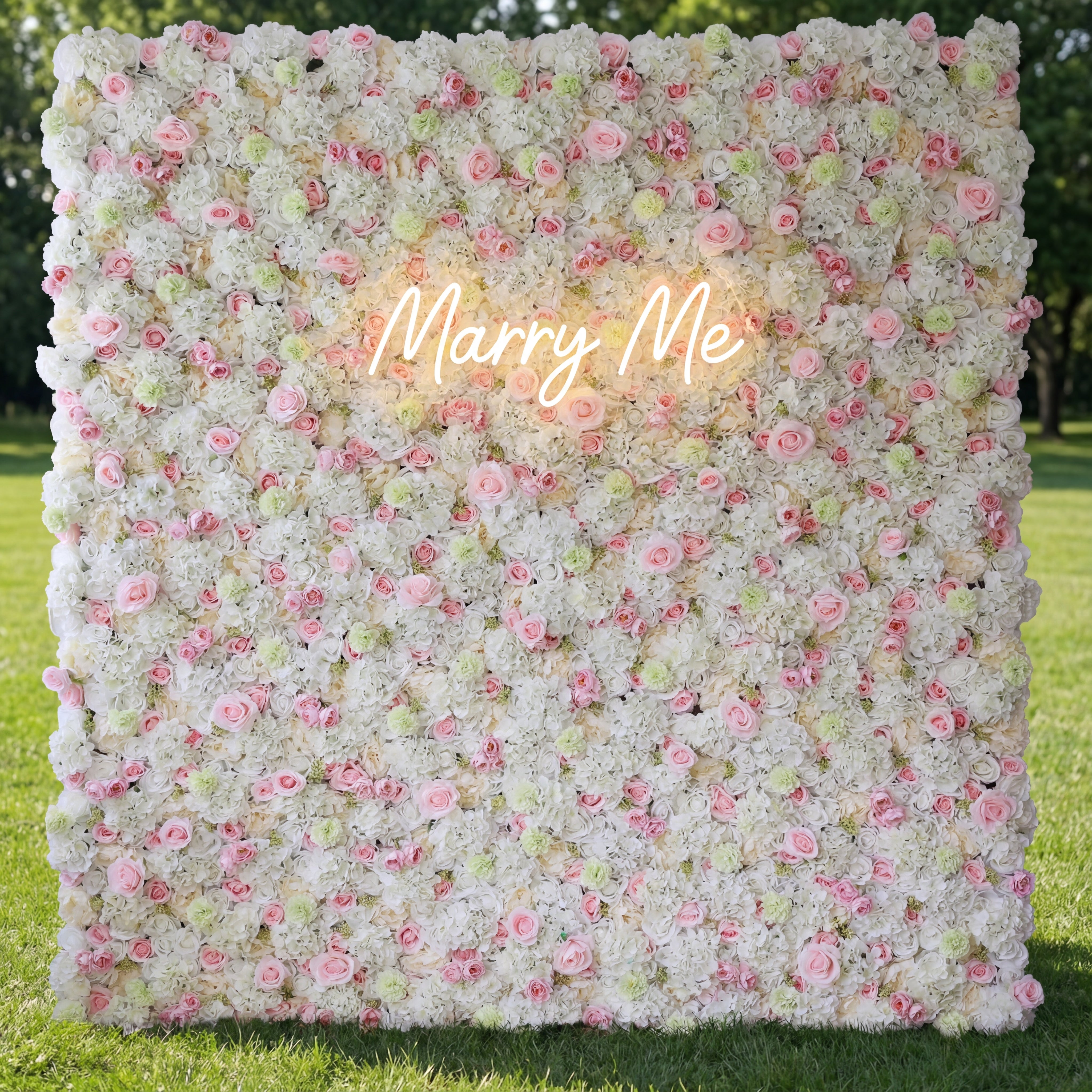 Valar Flowers Roll Up Fabric Artificial Flower Wall Wedding Backdrop, Floral Party Decor, Event Photography-VF-032