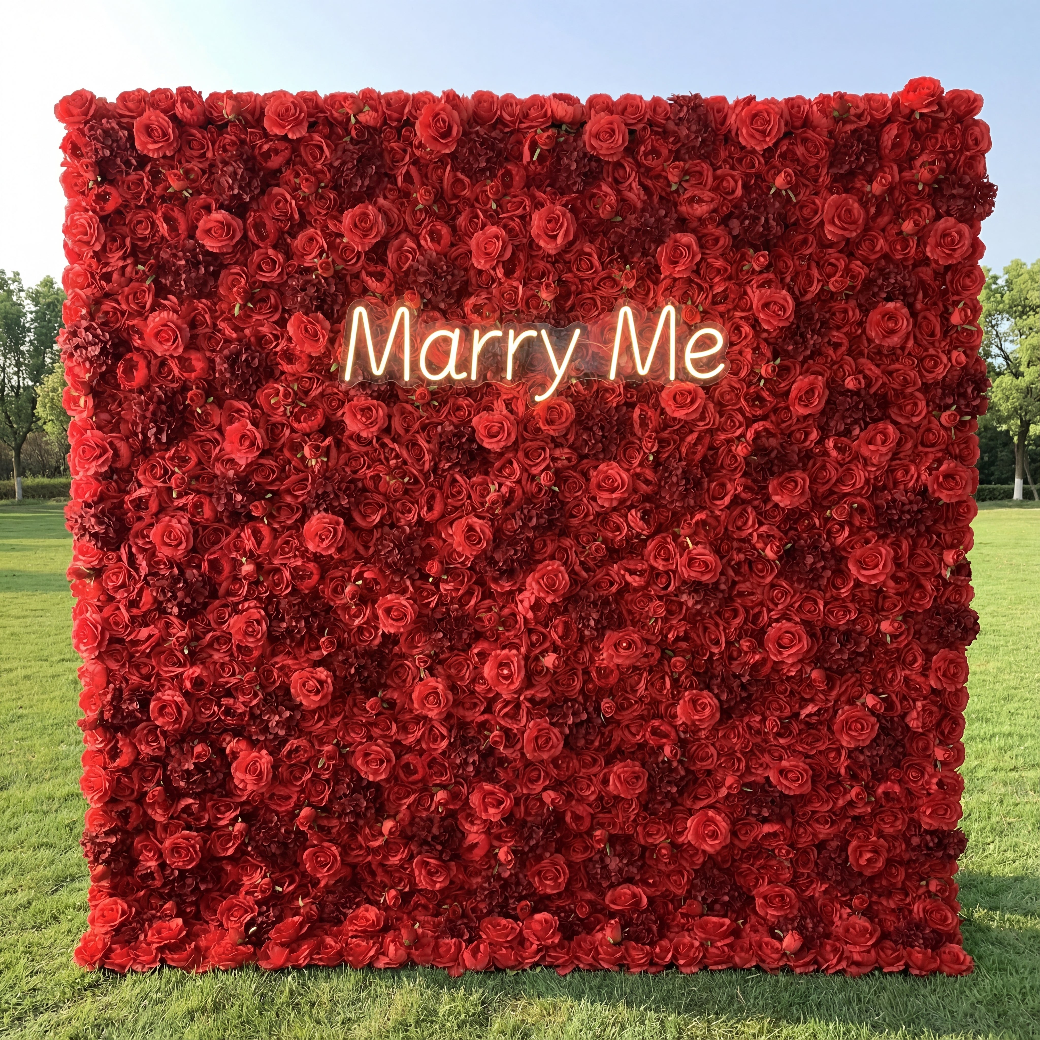 Valar Flowers Roll Up Fabric Artificial Flower Wall Wedding Backdrop, Floral Party Decor, Event Photography-VF-034
