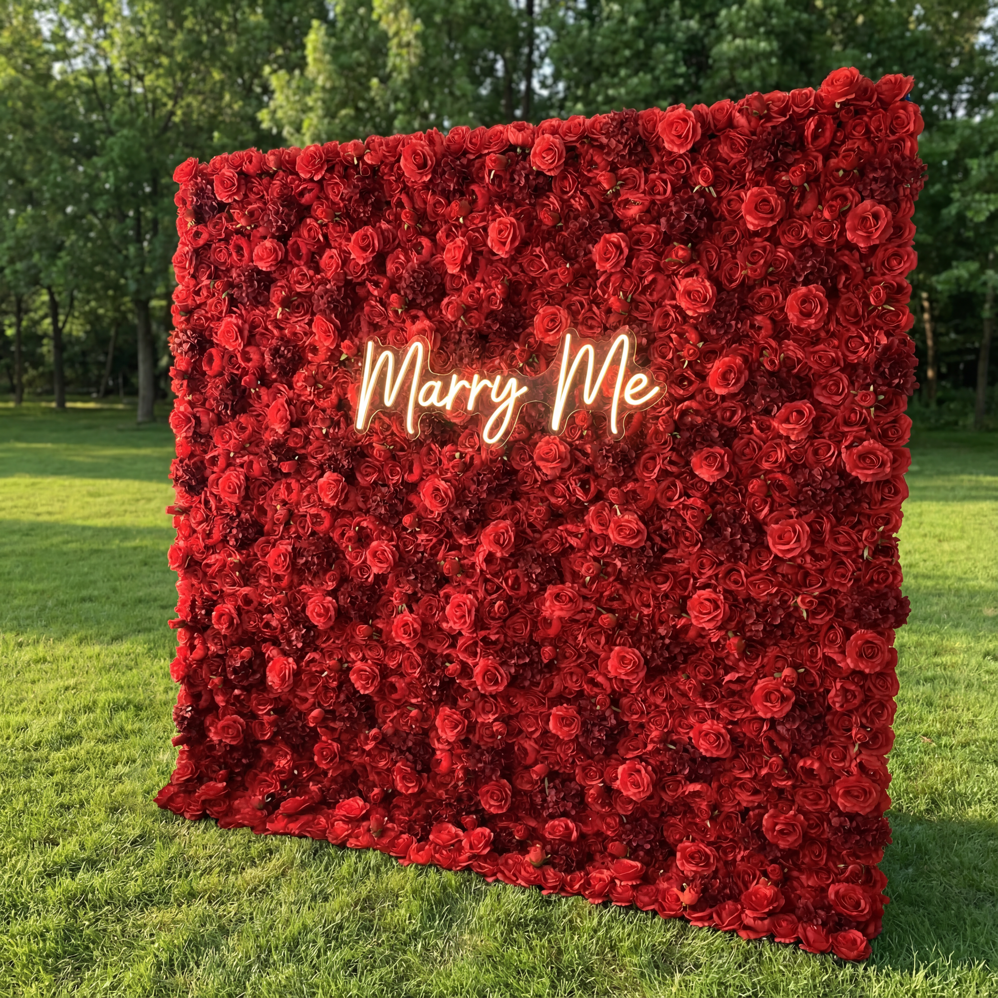 Valar Flowers Roll Up Fabric Artificial Flower Wall Wedding Backdrop, Floral Party Decor, Event Photography-VF-034