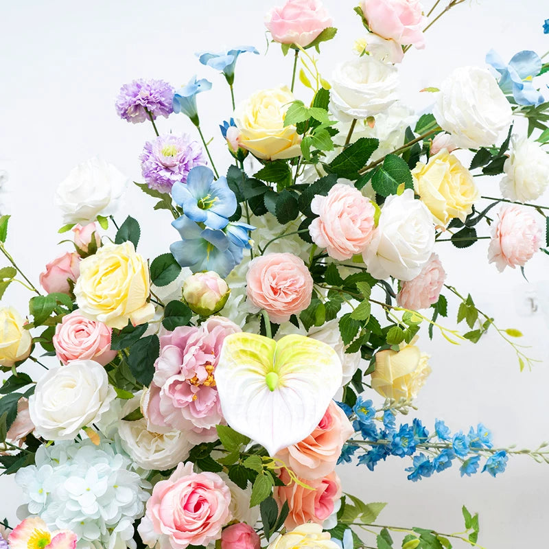 Eleganter Blumenbogen in Mondform für die Hochzeitszeremonie – Künstlicher Blumenbogen für Hochzeiten, Veranstaltungen und besondere Anlässe