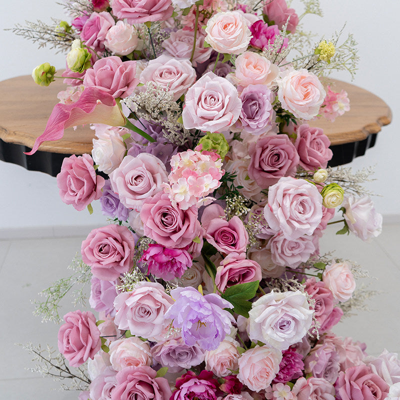 ValarFlower Pink Lavender Artificial Floral Arrangement, Romantic Wedding Table Flower Decor, Sweetheart Table & Aisle Ground Flower Centerpiece FA-349