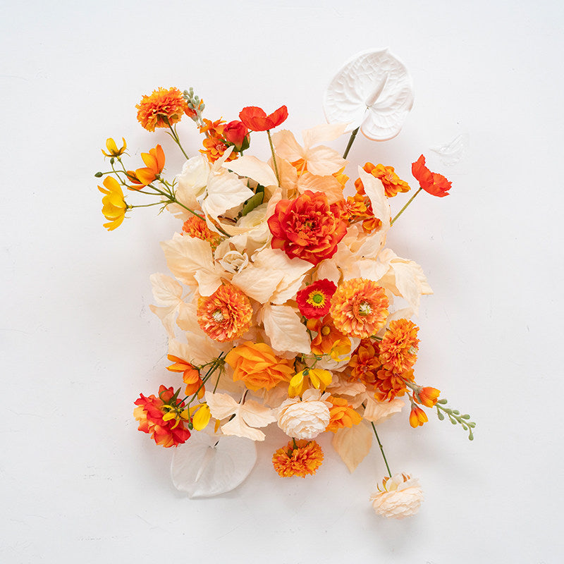 ValarFlower Orange Artificial Floral Installation Set, Wedding Ceremony Backdrop Decor FA-364