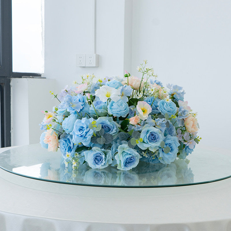 Arreglo Floral Artificial para Decoración de Bodas, Accesorio de Boda Hecho a Mano, Flores Artificiales para Pasillo de Boda al Aire Libre, Decoración de Escenario y Arreglo de Bola Floral TF-110