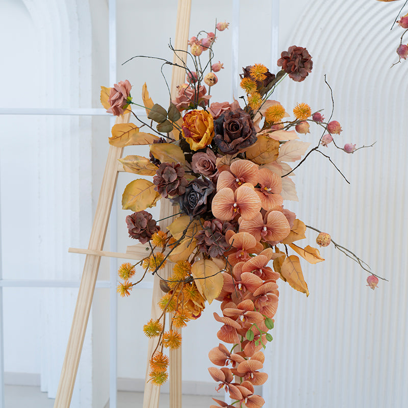 Arco Floral de Champagne y Centros de Mesa, Fondo Artificial para Bodas, Decoración para Fiesta de Compromiso, Señalización para Eventos FA-206