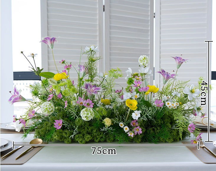 エレガントなラウンドテーブルセンターピース – 結婚披露宴、バンケット、またはイベント装飾用の人工花アレンジメント TF-111