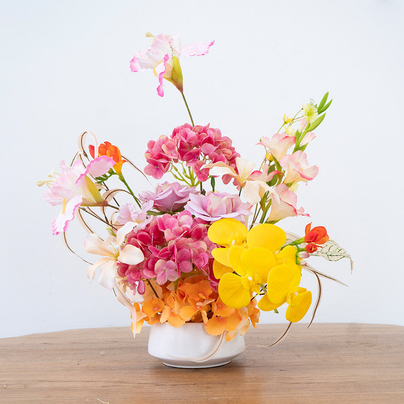 ValarFlower Mini Artificial Floral Arrangement in Vase for Table Centerpiece, Home Decor, Wedding Reception & Party Table Decoration VB-250
