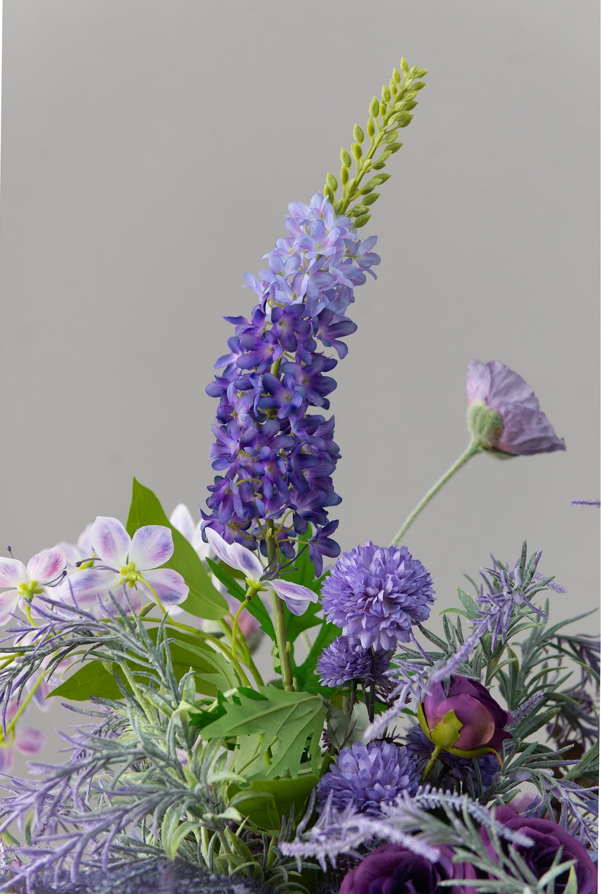 ValarFlower Purple Artificial Bridal Bouquet, Lavender Hydrangea Wedding Bouquet with Orchid and Wildflower Accents VB-271
