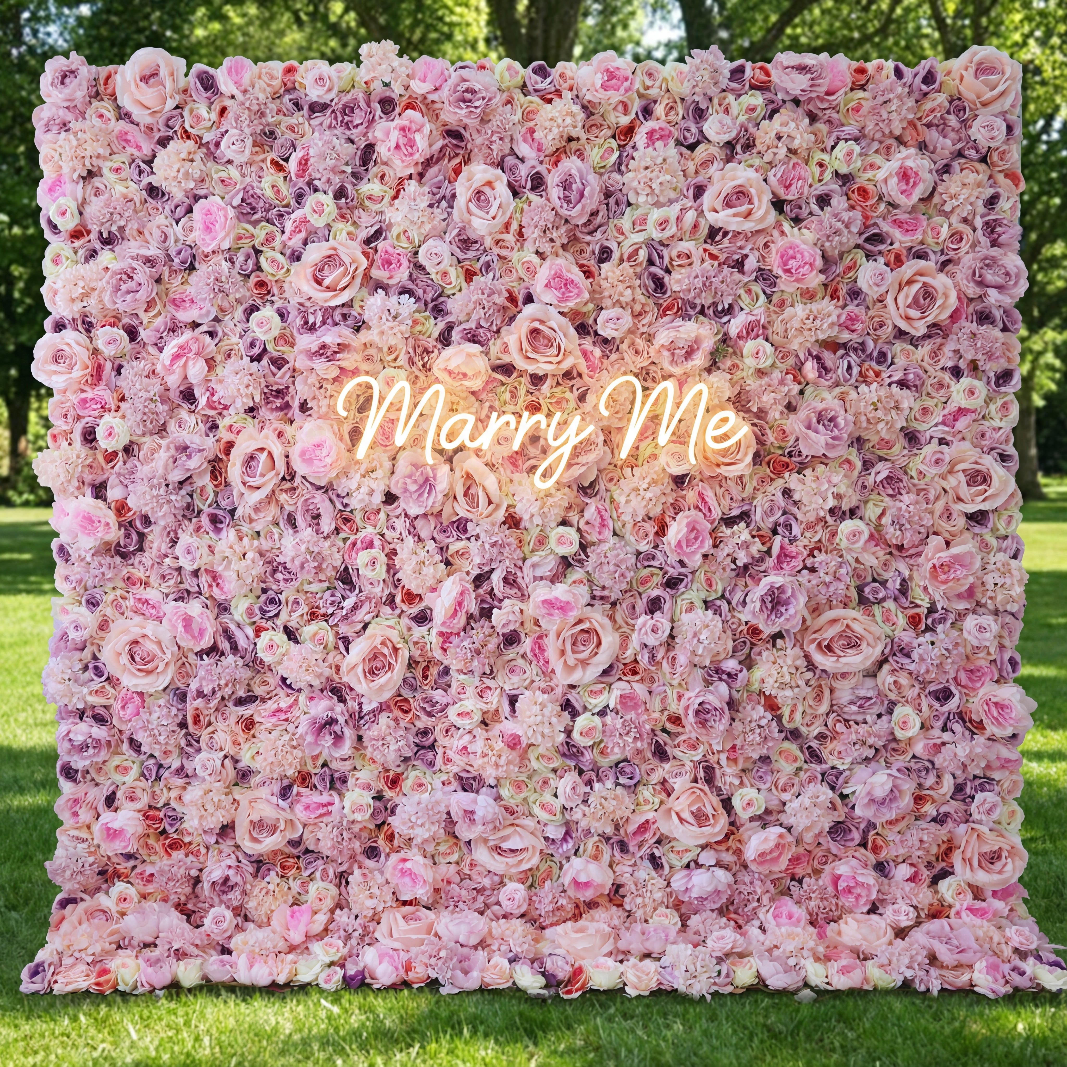 3D Pink Rose Roll-Up Flower Wall Backdrop for Wedding & Party Celebration Decor VF-048
