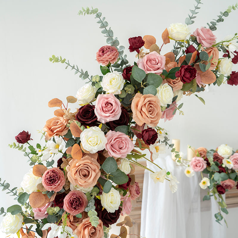 Eleganter Blumenbogen in Mondform für die Hochzeitszeremonie – Künstlicher Blumenbogen für Hochzeiten, Veranstaltungen und besondere Anlässe