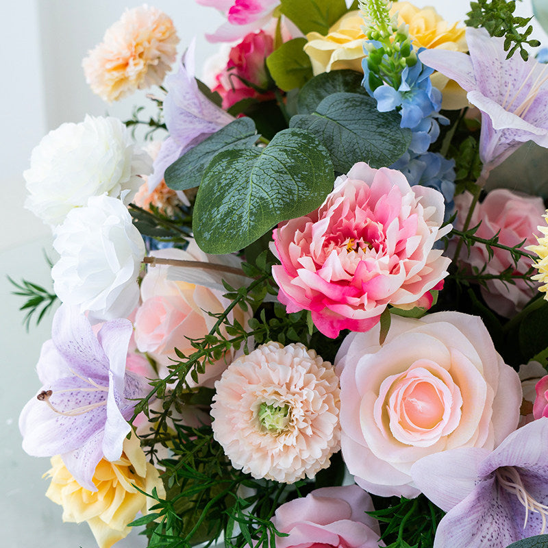 ValarFlower Artificial Floral Table Centerpiece, Faux Wedding Table Flower Arrangement for Reception, Sweetheart Table, Party & Event Decor TF-127