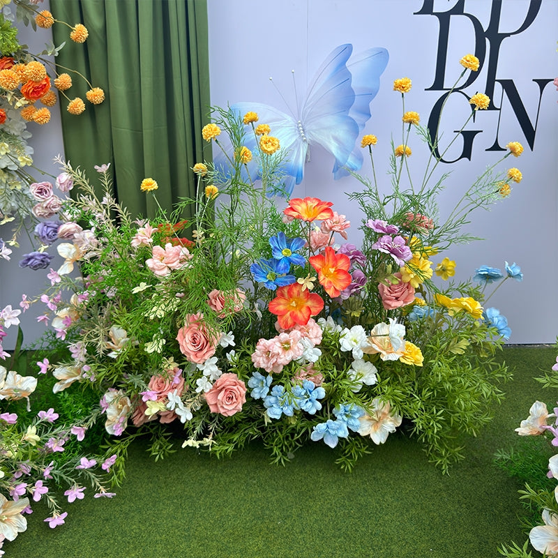 Valar Flower Monet-Inspired Colorful Wedding Aisle Faux Flower Set for Ceremony Stage & Photo Backdrop Decor WF-104