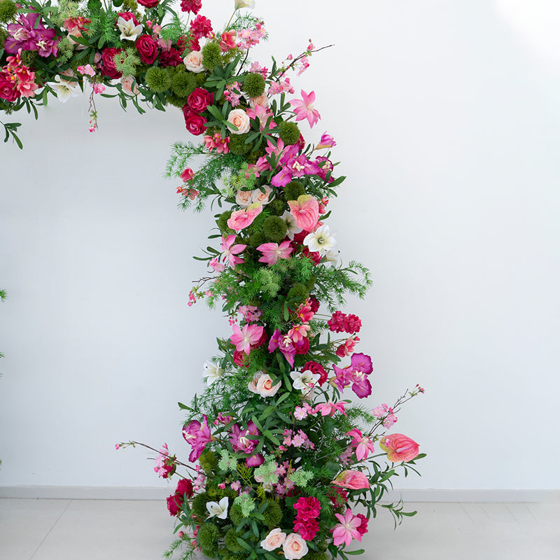 Eleganter Blumenbogen in Mondform für die Hochzeitszeremonie – Künstlicher Blumenbogen für Hochzeiten, Veranstaltungen und besondere Anlässe