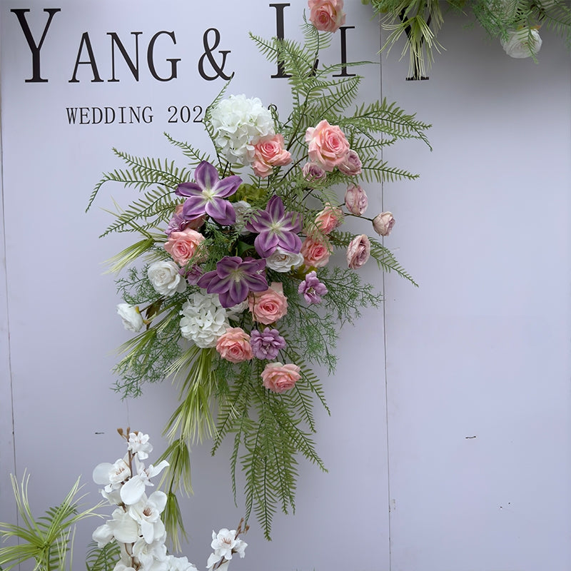 Valar Flower Whimsical Garden-Style Aisle Floral Runner with Phalaenopsis — Artificial Wedding Ceremony & Engagement Decor WF-108