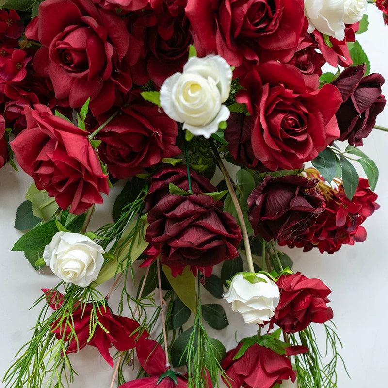 ValarFlower Burgundy Red Wedding Flowers, Artificial Floral Arrangement Set for Ceremony Decor FA-380