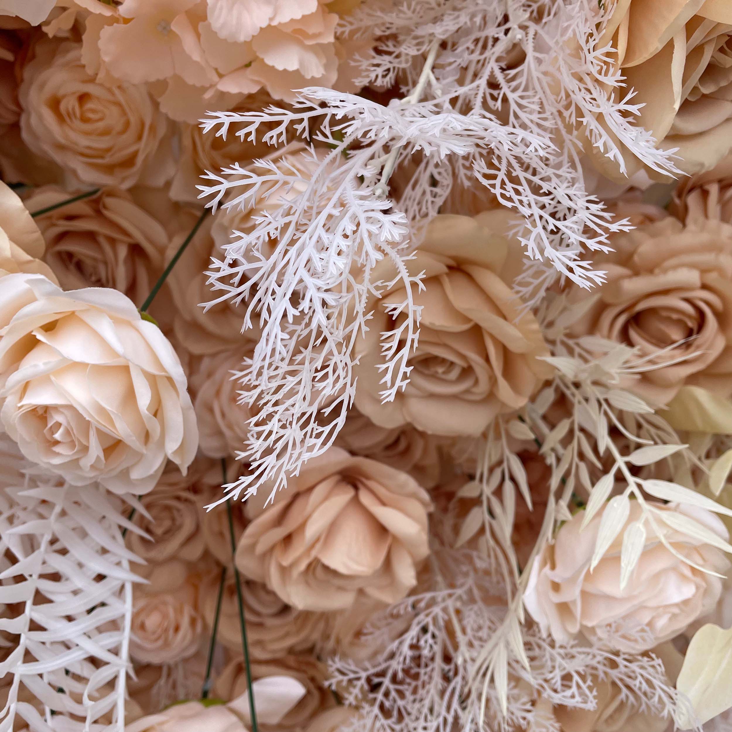 Valar Flower 5D Farbverlauf Künstlicher Blumenhintergrund: Geschmückt mit einem Farbverlauf aus rosa und weißen Rosen, perfekt für Veranstaltungen und Dekor-VF-809