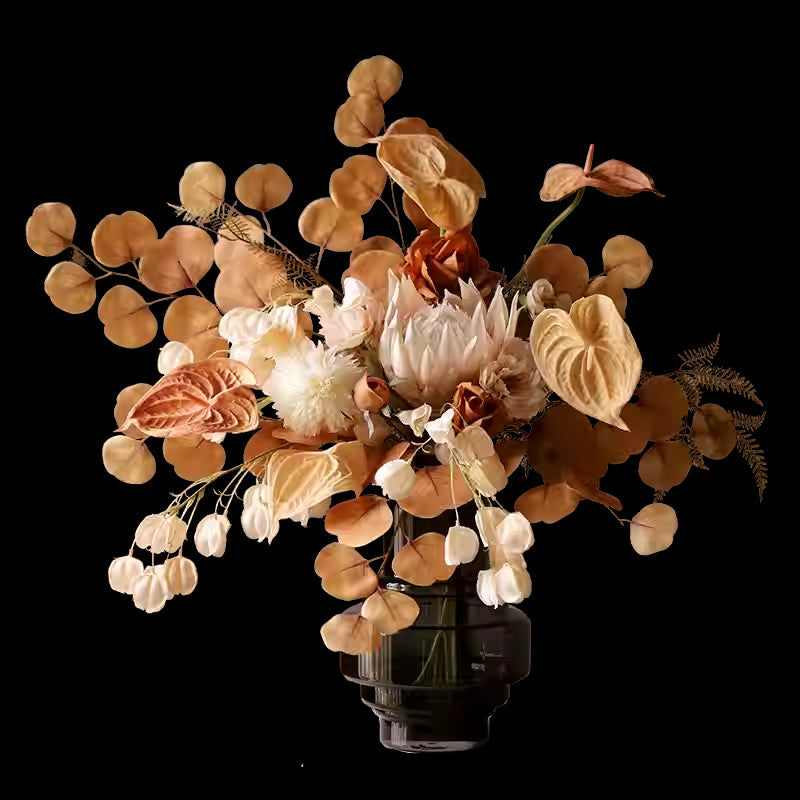 Fall Wedding Centerpiece in Warm Tones | Perfect Silk Floral Arrangement for Home, Living Room & Event Décor VB-101 (Without Vase)