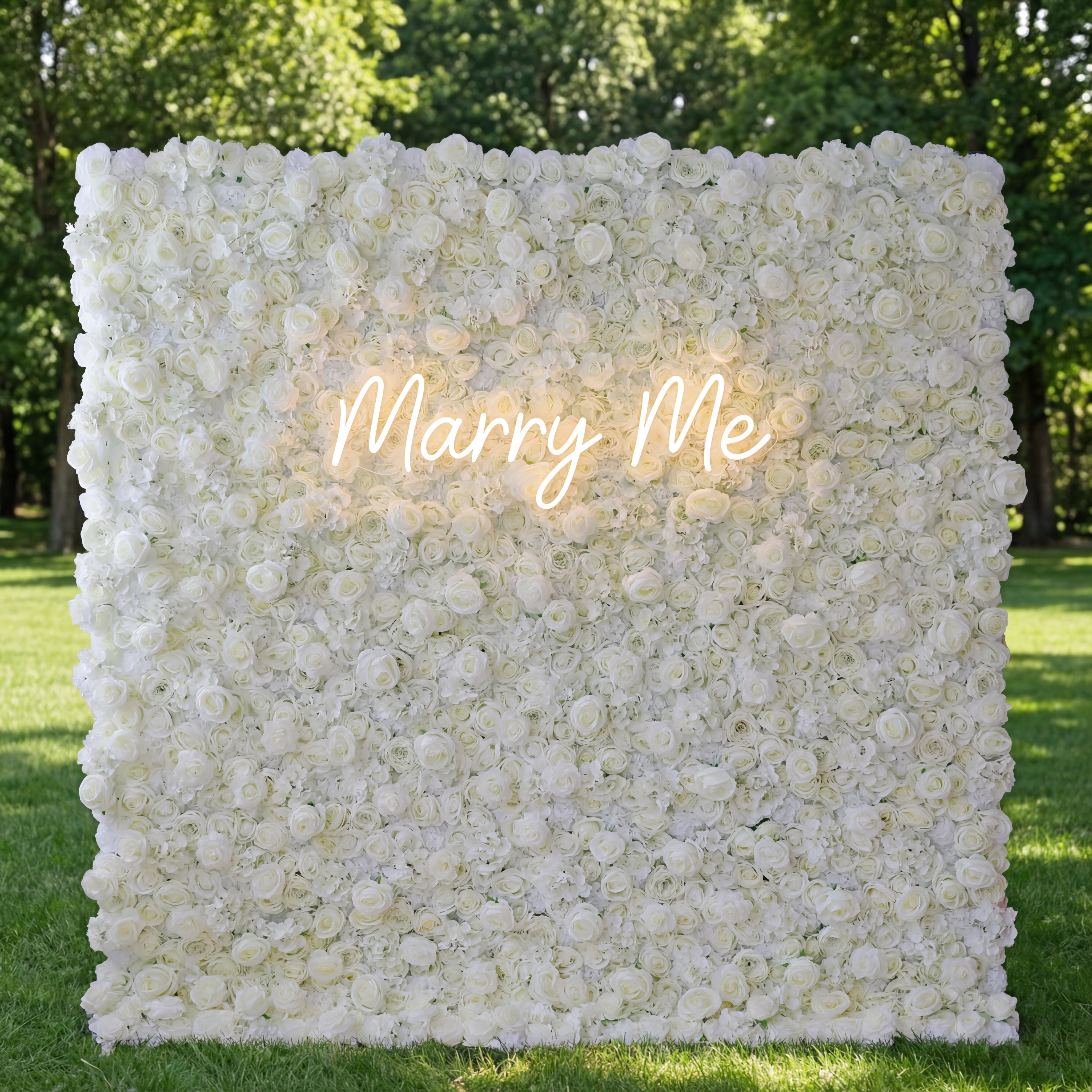 Valar Flower Roll Up Fabric Artificial White Flower Wall Wedding Backdrop, Decoración Floral para Fiesta, Fotografía de Eventos-VF-051