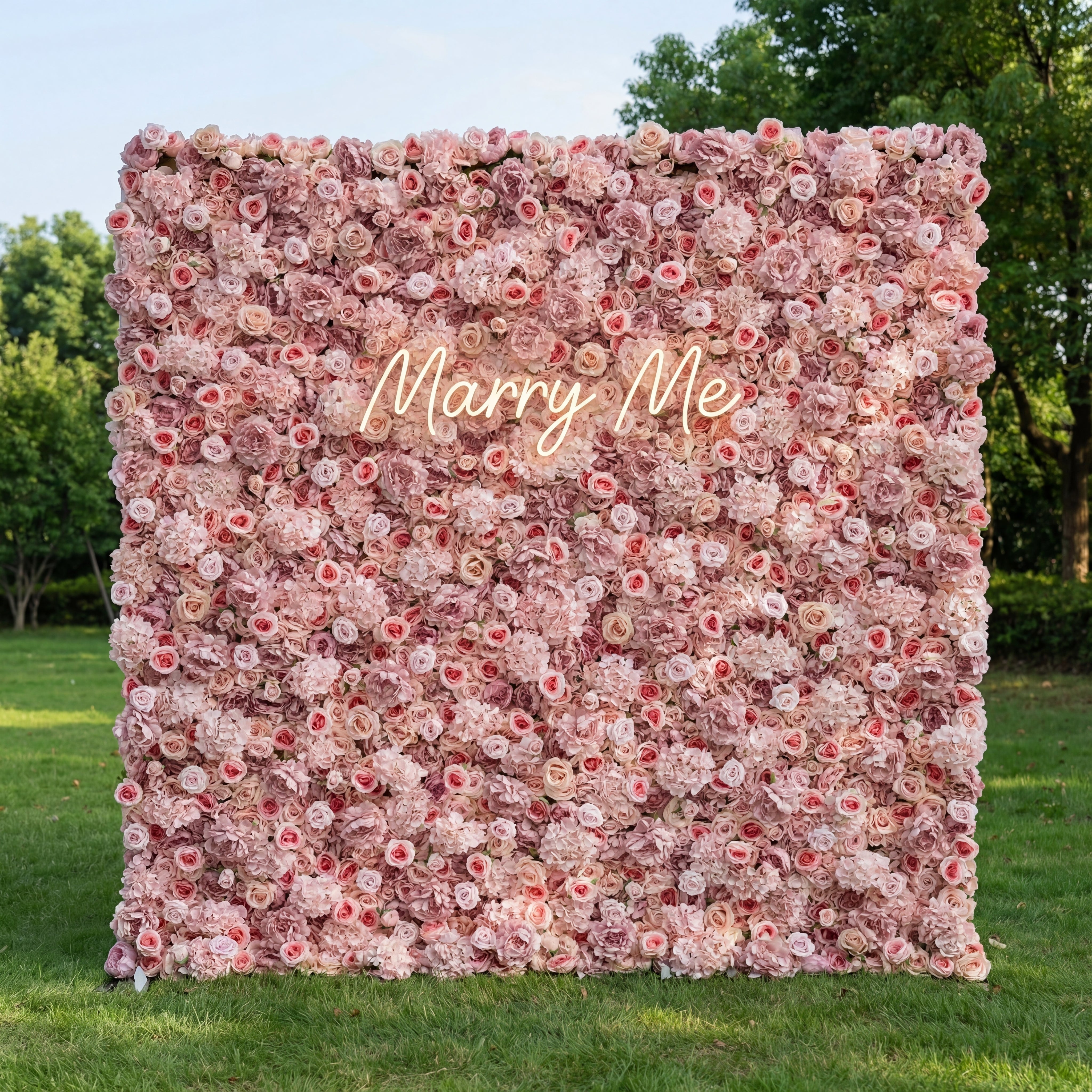 Valar Flower 3D Roll Up Fabric Artificial Brandy Pink Rose Flower Wall Wedding Backdrop, Floral Party Decor, Event Photography-VF-053