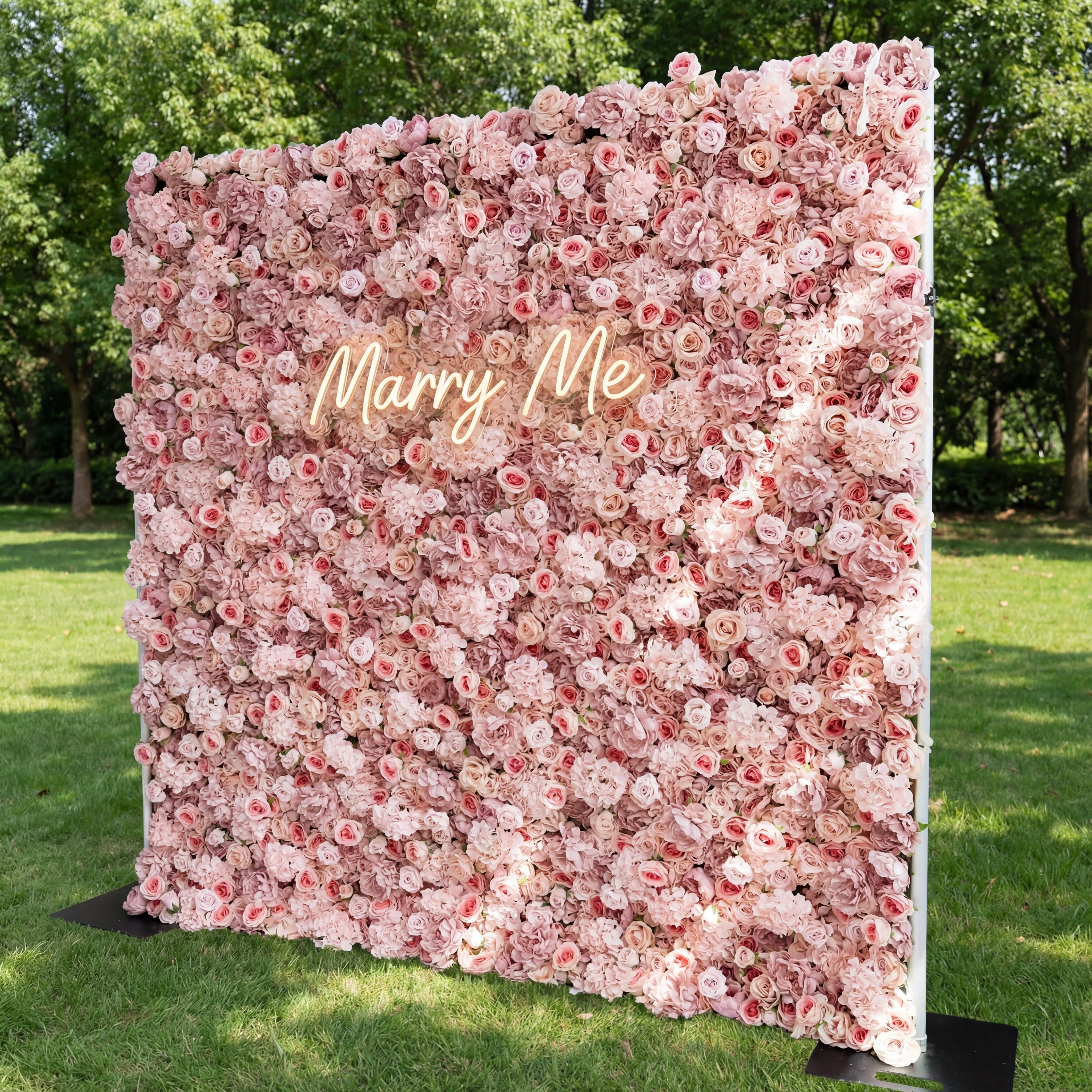 Valar Flower 3D Roll Up Fabric Artificial Brandy Pink Rose Flower Wall Wedding Backdrop, Floral Party Decor, Event Photography-VF-053
