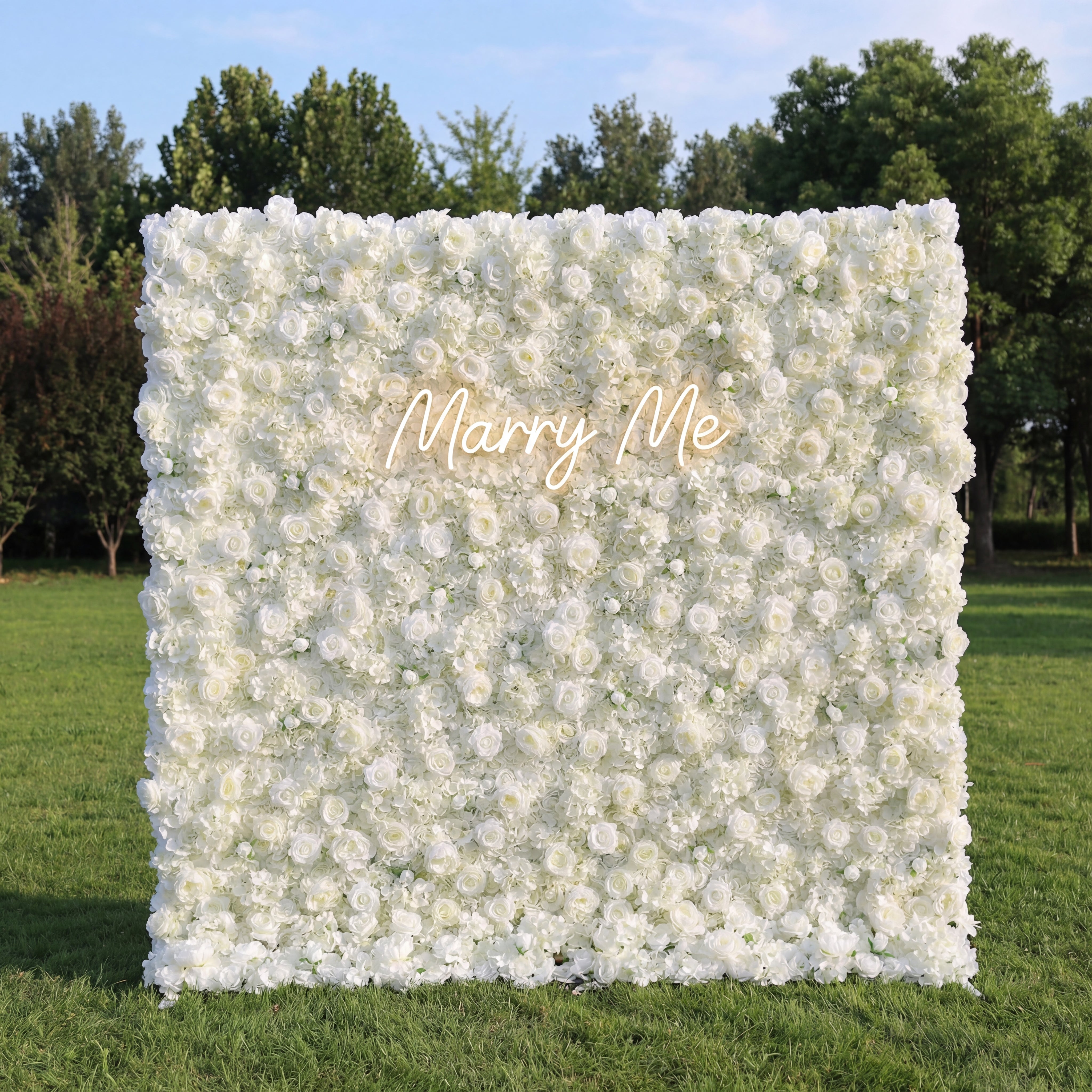 Valar Flowers Roll Up Fabric Artificial Lemon Green and White Rose Flower Wall Wedding Backdrop, Decoración Floral para Fiestas, Fotografía de Eventos-VF-056