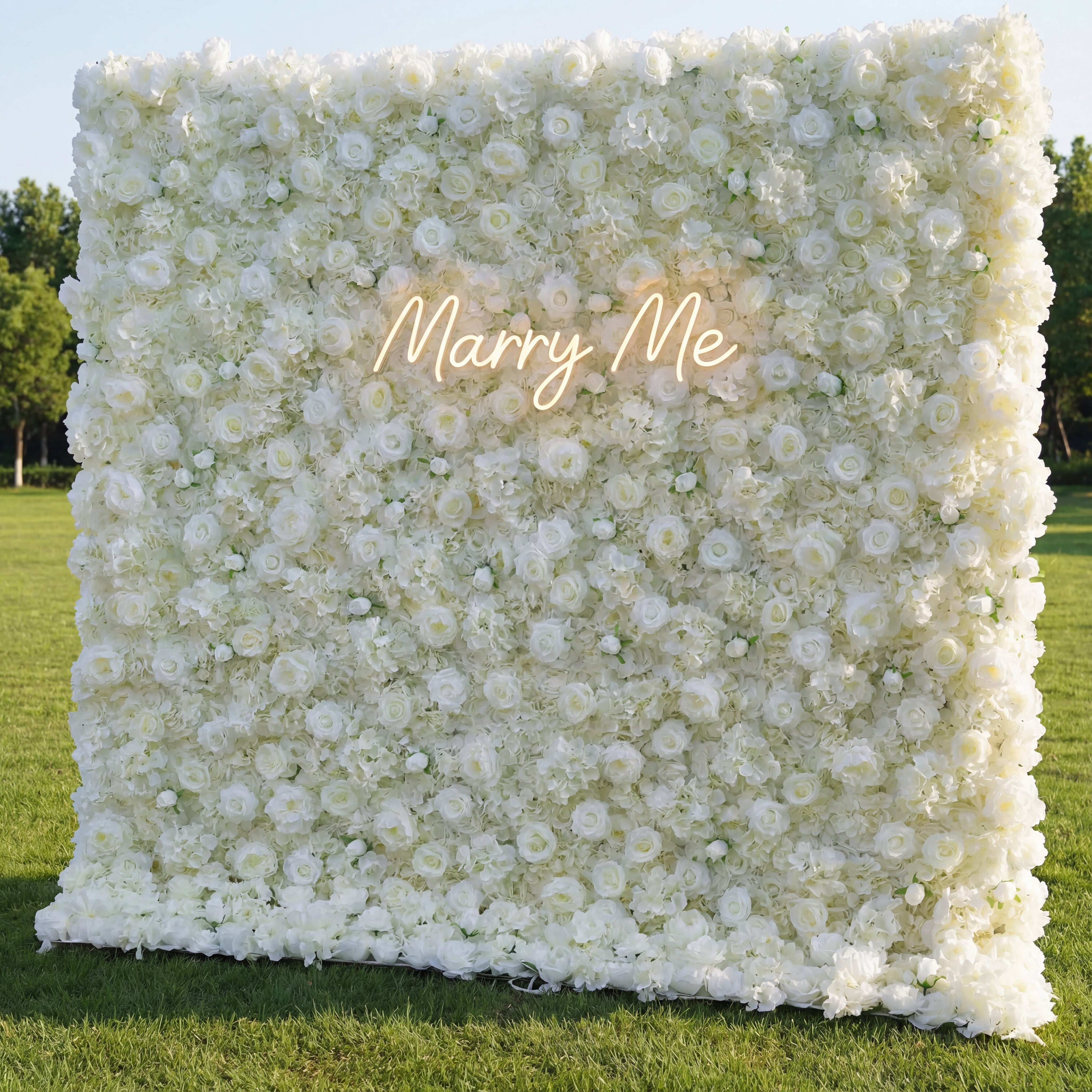 Valar Flowers Roll Up Fabric Artificial Lemon Green and White Rose Flower Wall Wedding Backdrop, Decoración Floral para Fiestas, Fotografía de Eventos-VF-056