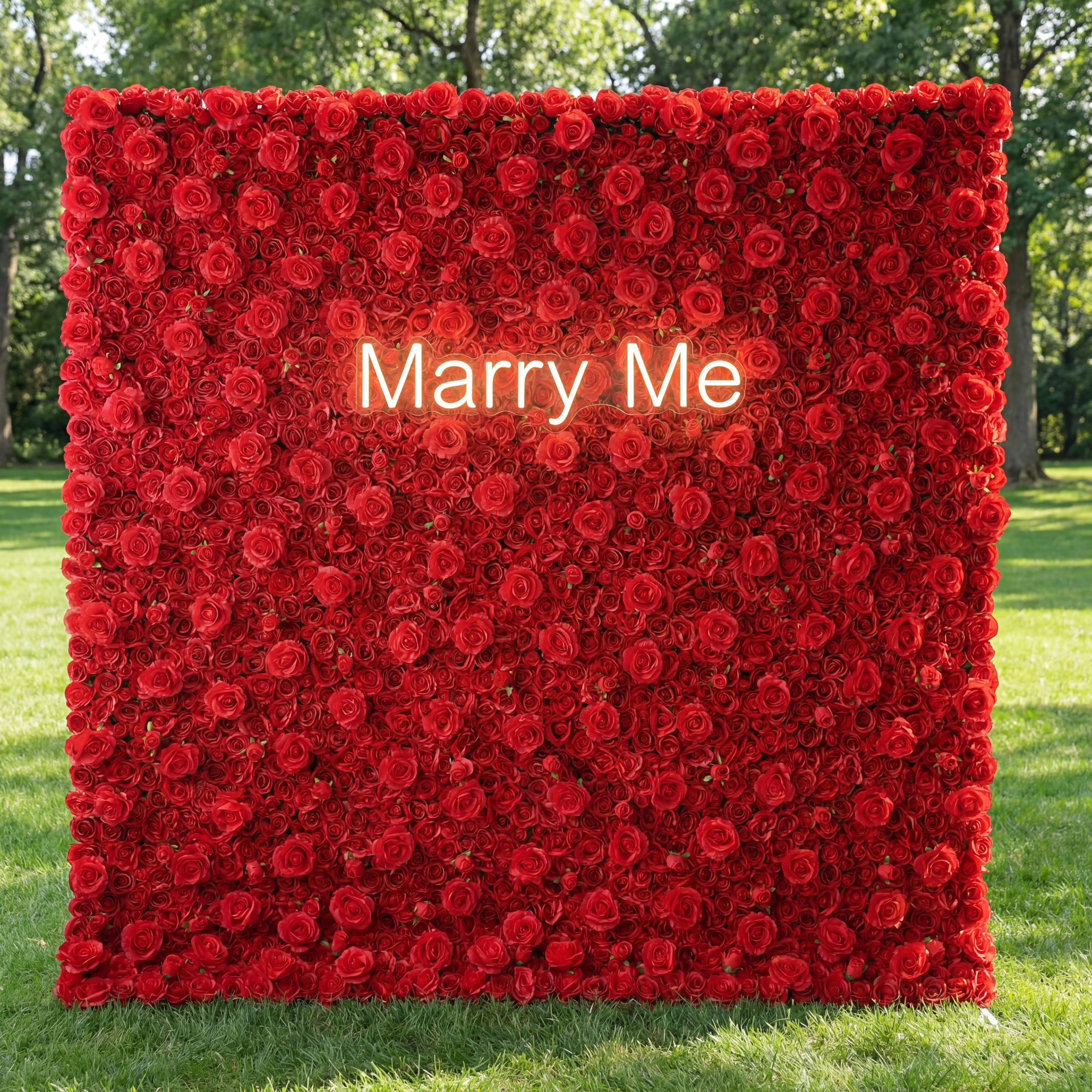 Valar Flowers Roll Up Fabric Artificial Lipstick Red Flower Wall Wedding Backdrop, Floral Party Decor, Event Photography-VF-059