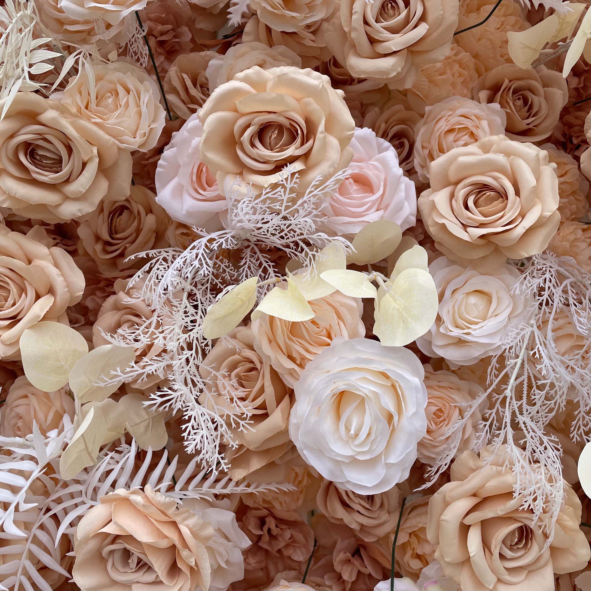 Valar Flower 5D Farbverlauf Künstlicher Blumenhintergrund: Geschmückt mit einem Farbverlauf aus rosa und weißen Rosen, perfekt für Veranstaltungen und Dekor-VF-809