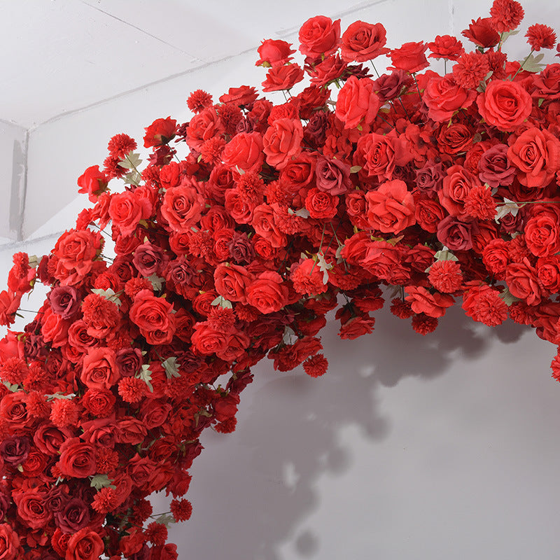 バラの花アーチ 人工バラ 背景、結婚式の装飾、フローラルイベントの