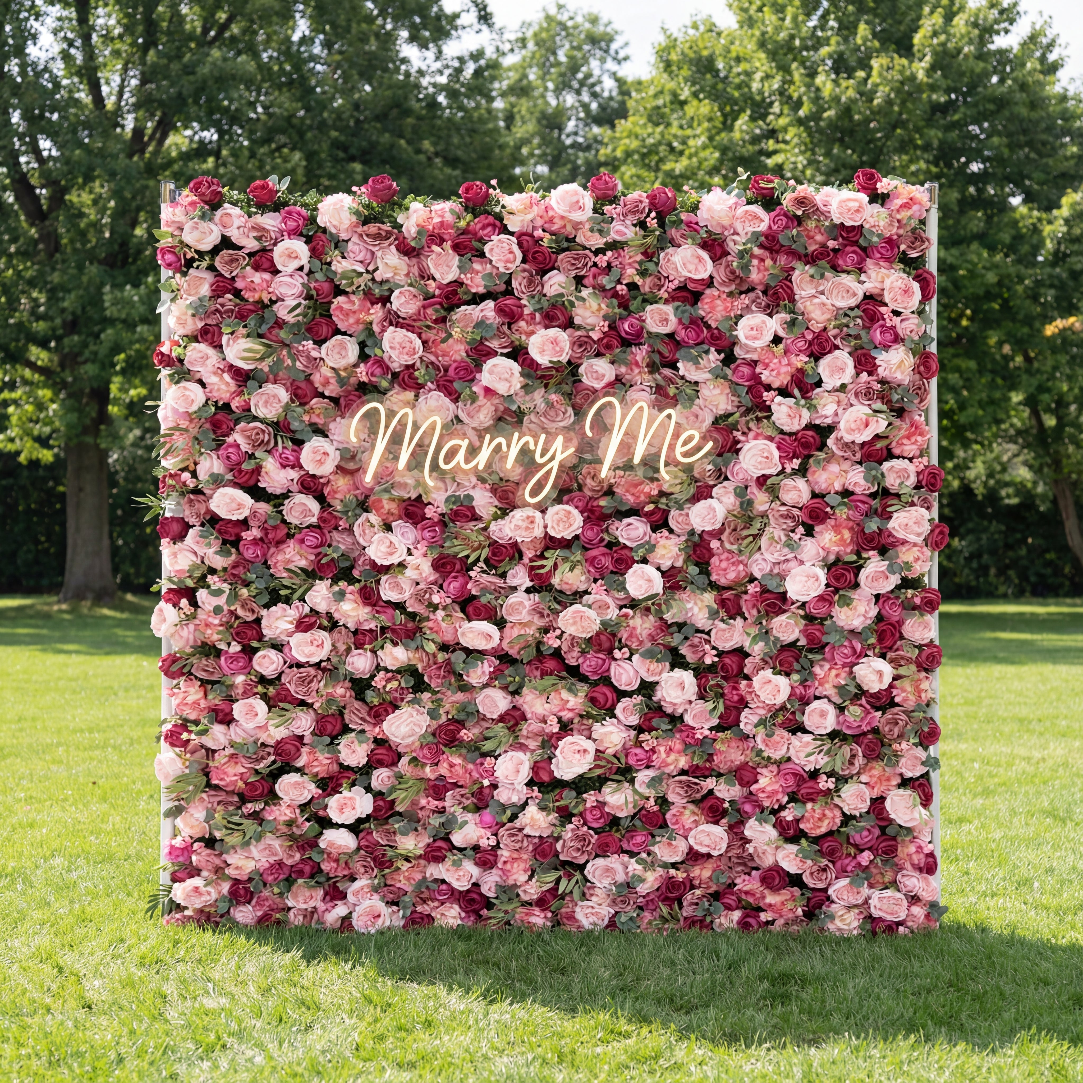 Valar Flower Roll Up Fabric Artificial Mixed Wine Berry and Wisteria Purple Bouquet Flower Wall Wedding Backdrop, Floral Party Decor, Event Photography-VF-068