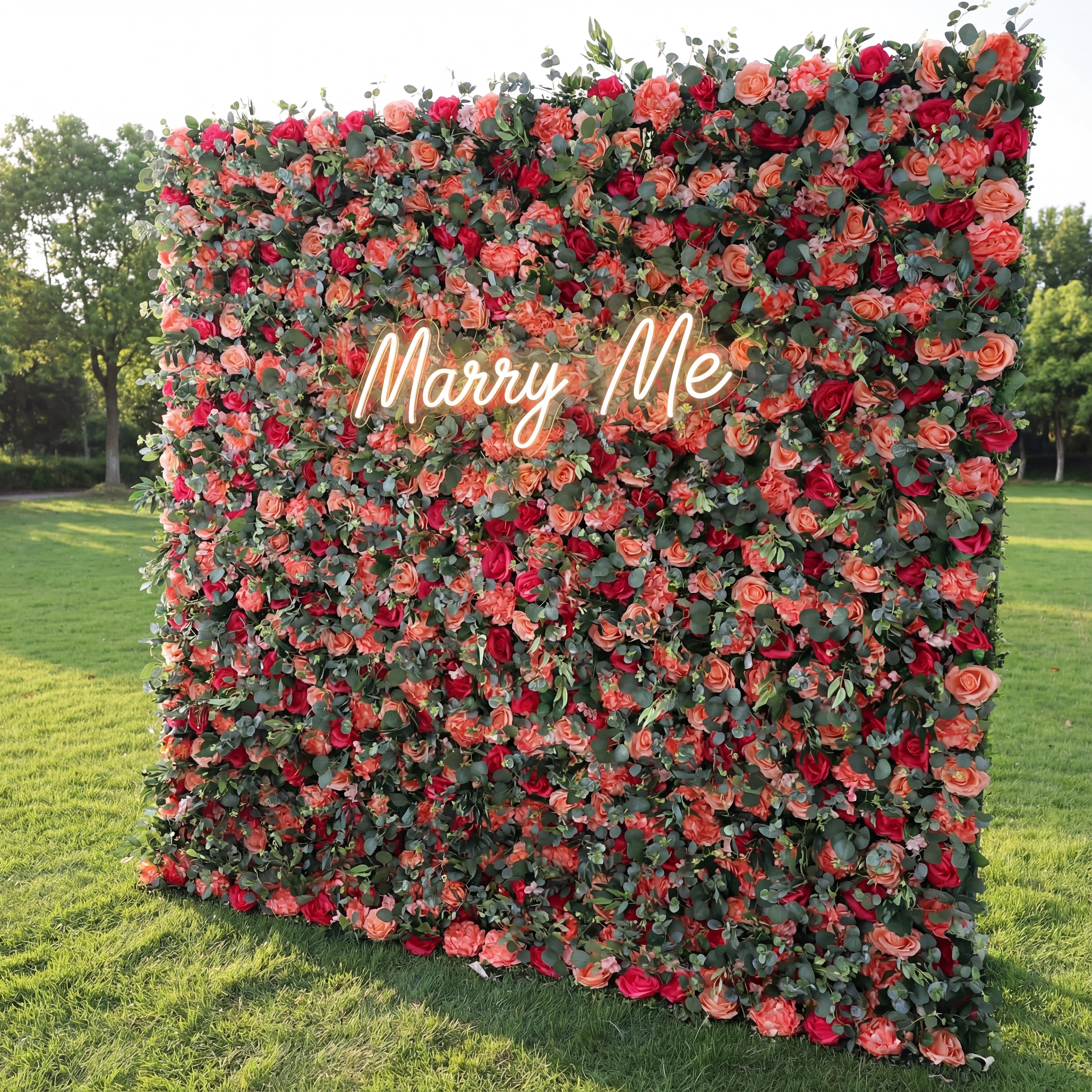 Valar Flowers Roll Up Fabric Artificial Persian Plum and Light Carmine Pink Flower and Ironside Grey Green Leaves Wall Wedding Backdrop, Floral Party Decor, Event Photography-VF-070