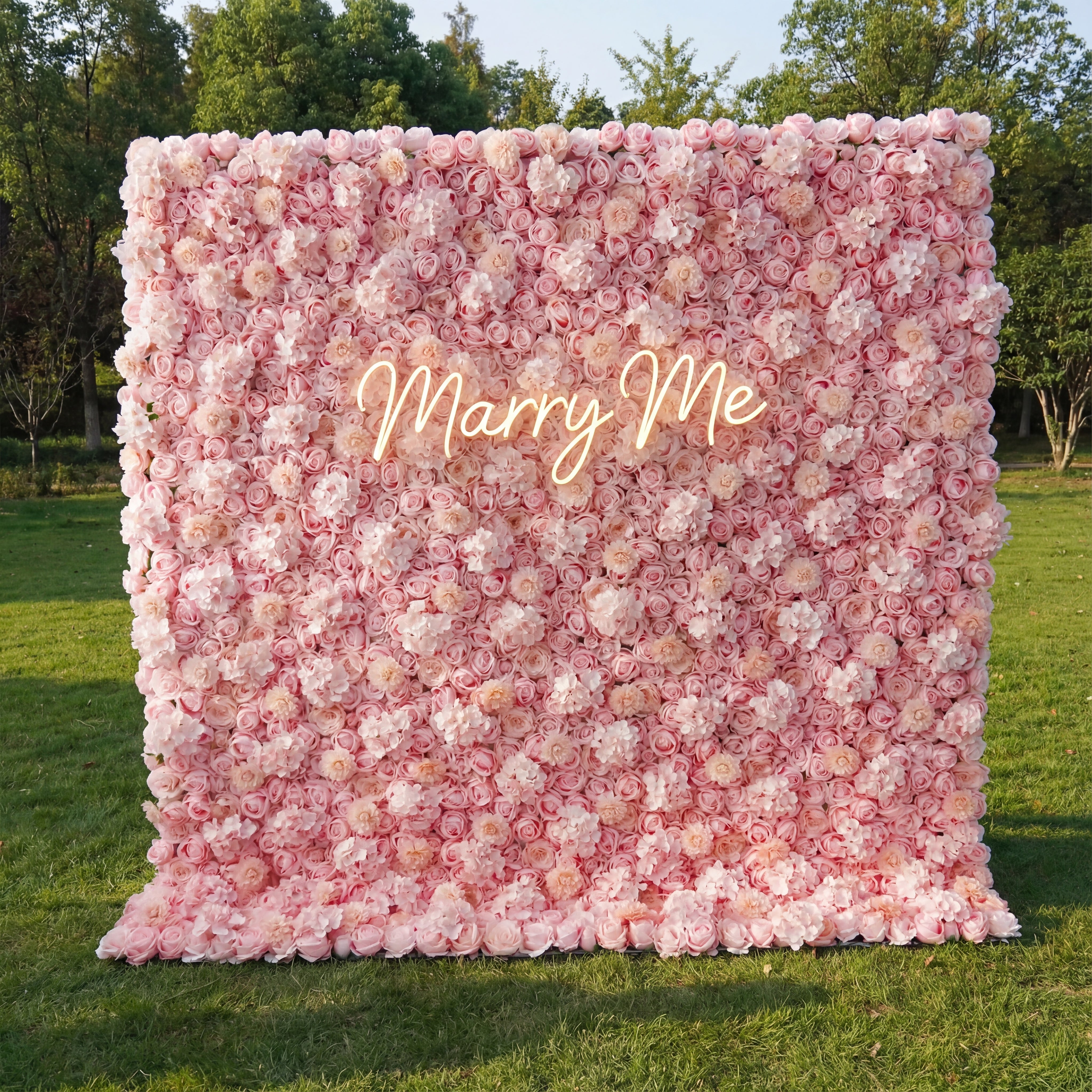 Valar Flowers Roll Up Fabric Artificial Rosy Brown Floral Wall Wedding Backdrop, Floral Party Decor, Event Photography-VF-077