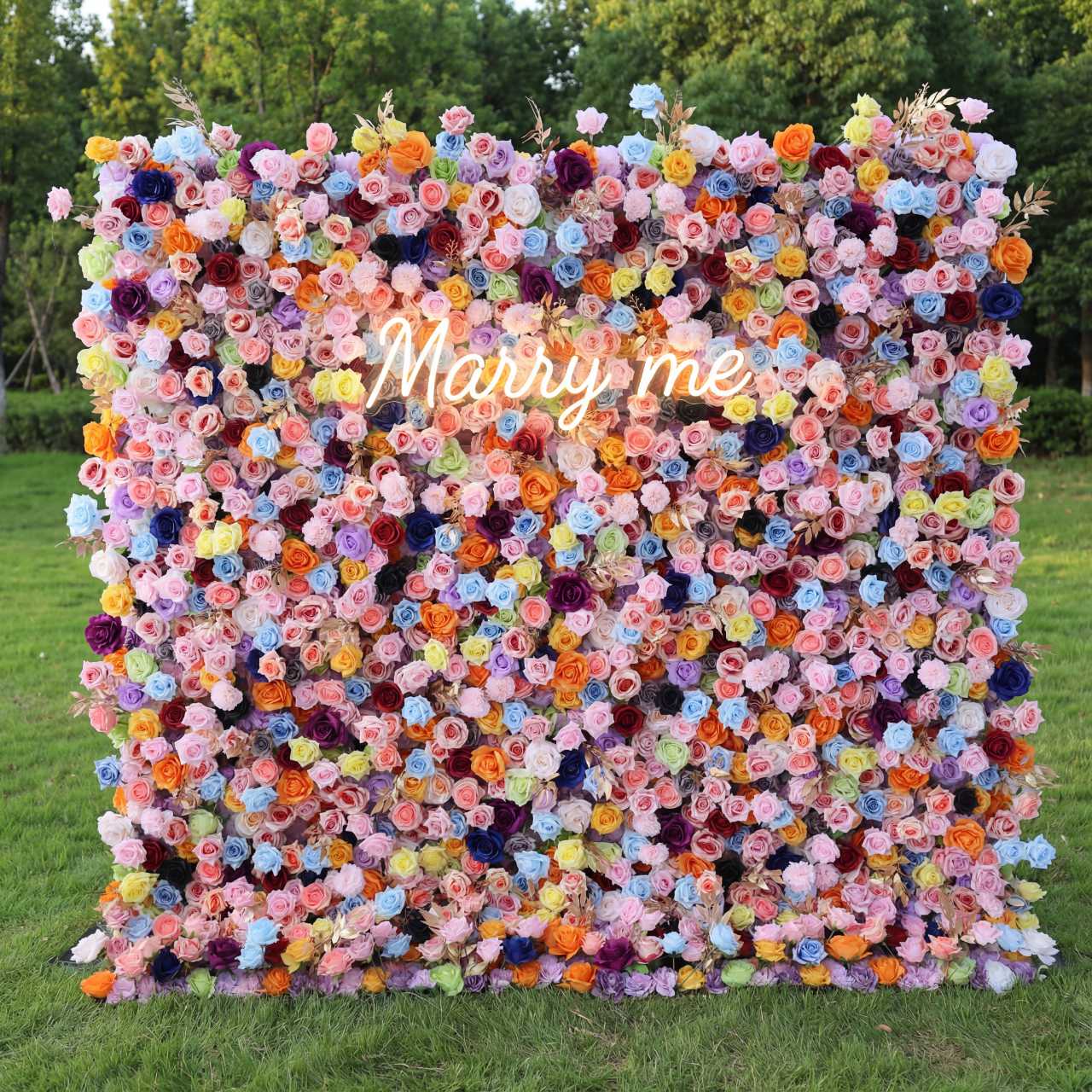 ValarFlower Rainbow - Hued Floral Extravaganza Wall: A Vibrant, Cheerful Masterpiece for Joyful Celebrations VF-606