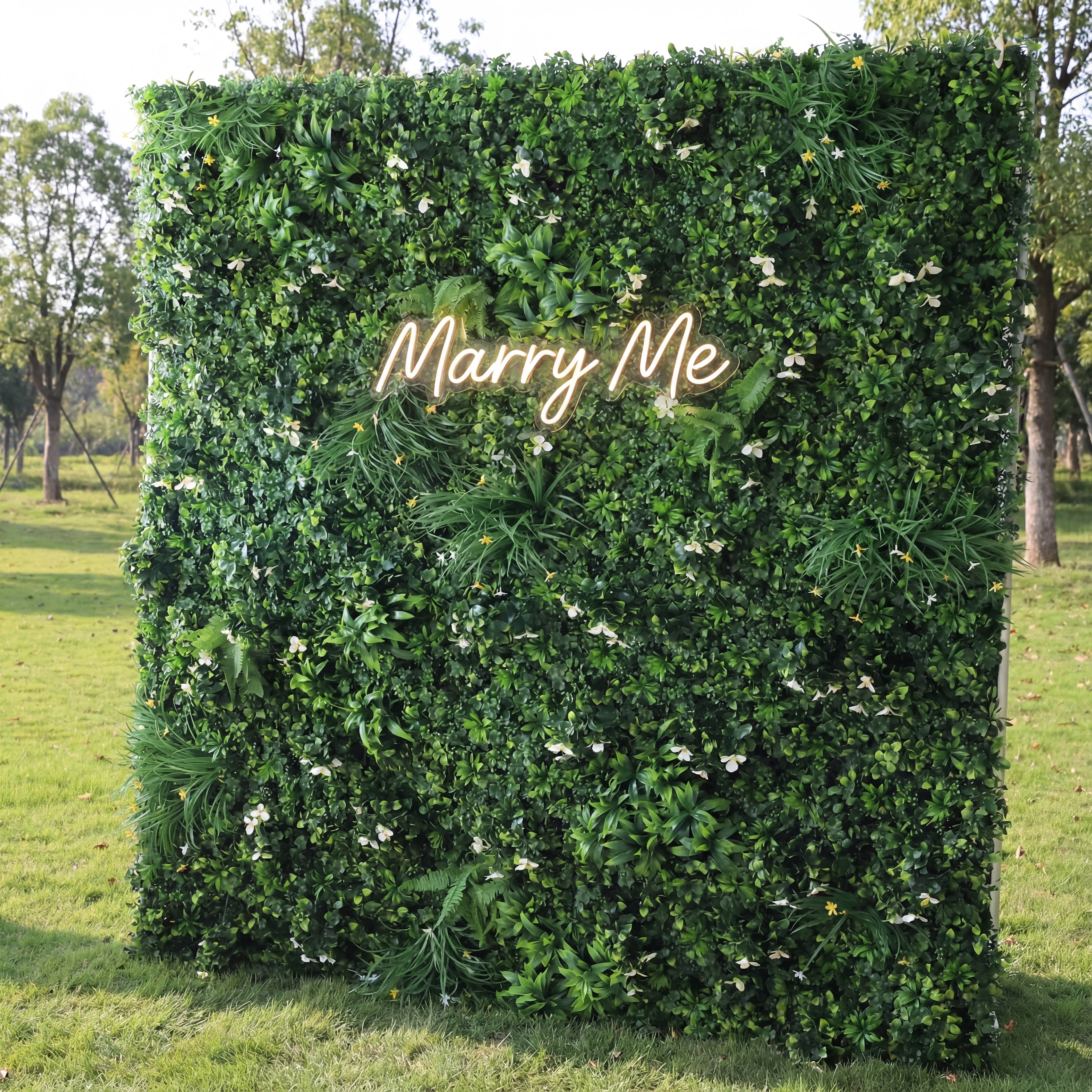Valar Flower Roll Up Fabric Artificial Vivid Green Grass Wall Wedding Backdrop, Floral Party Decor, Event Photography-VF-086-4
