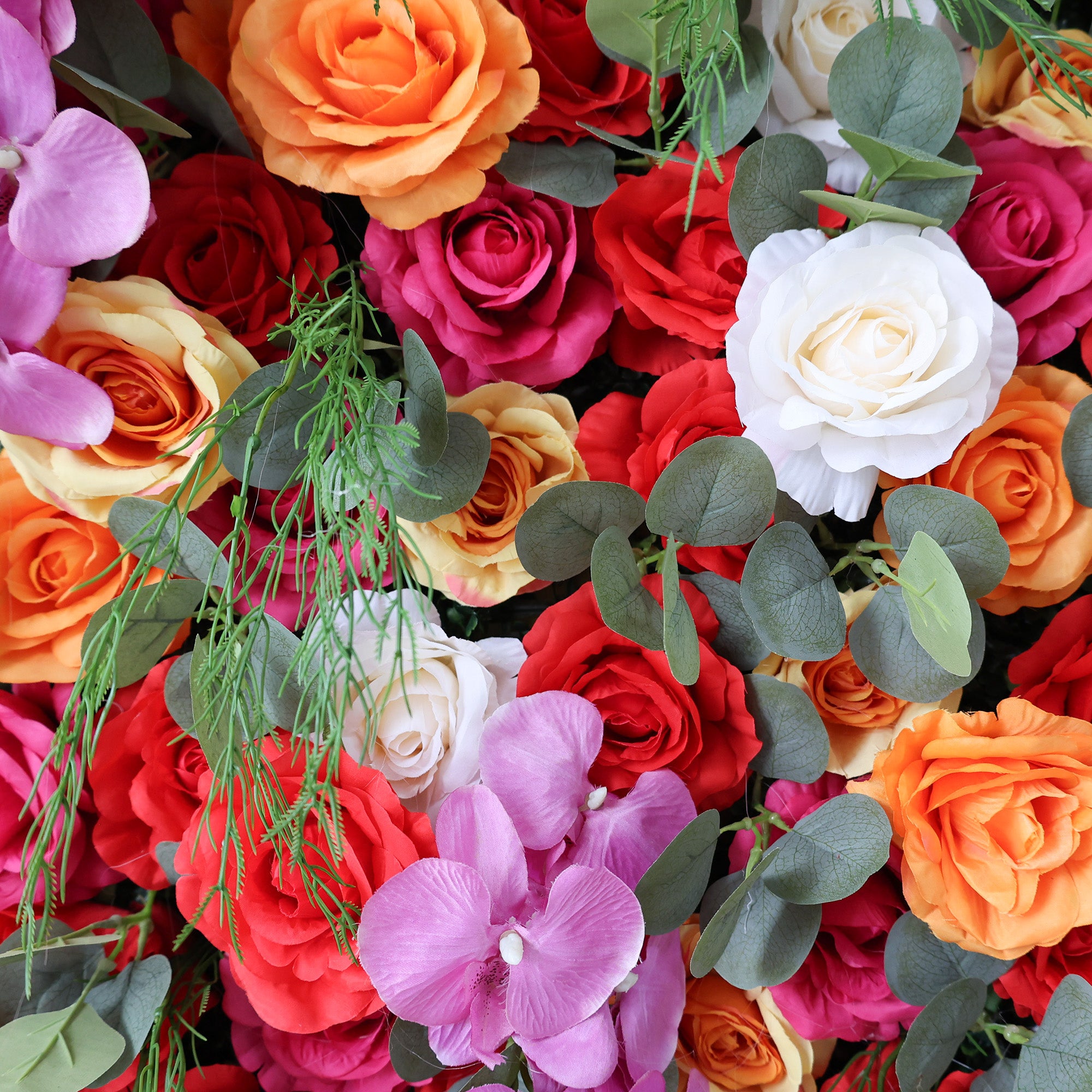 ValarFlower Fiery Color Burst Floral Extravaganza Wall: A Bold, Lively Masterpiece for Energetic Celebrations VF-546