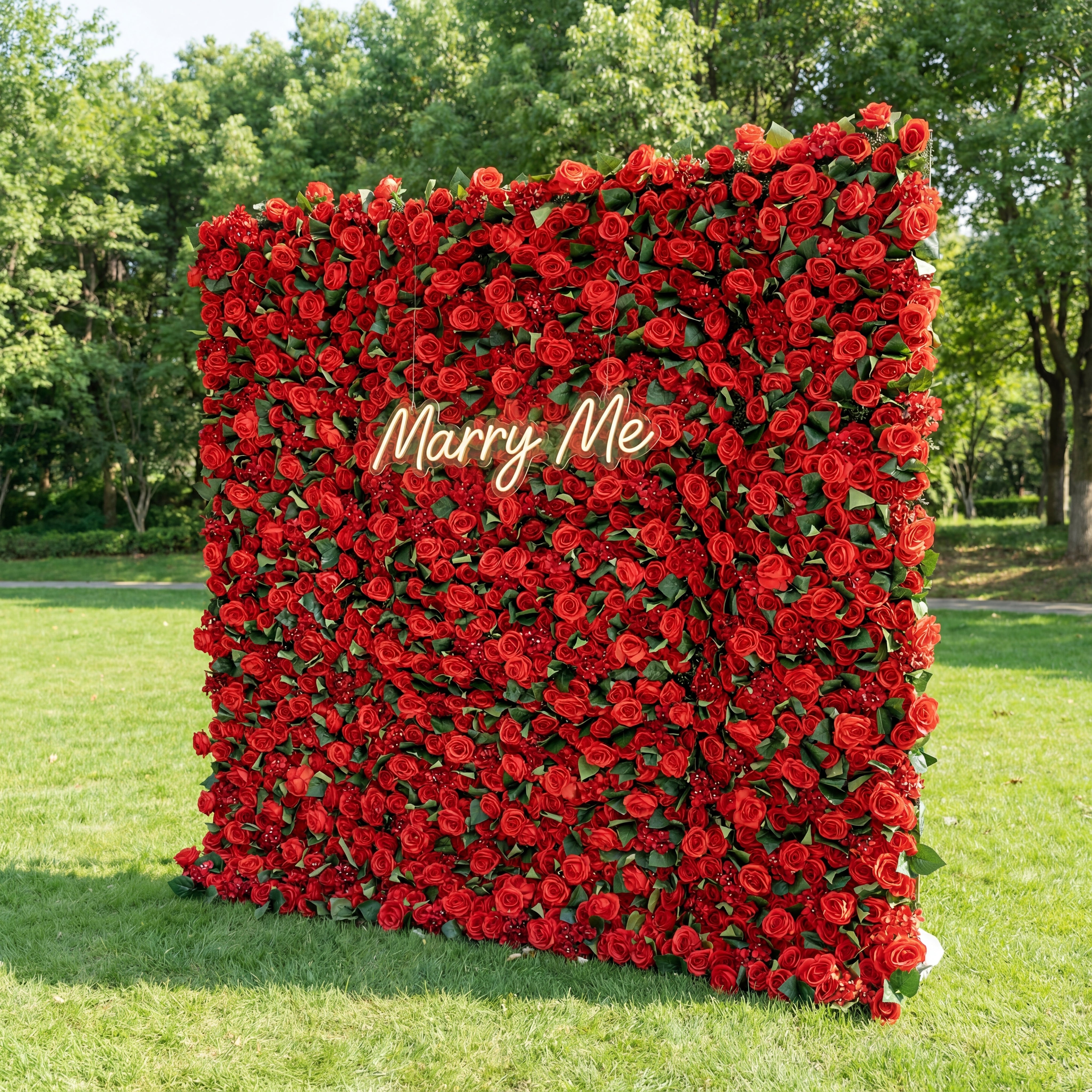 Valar Flowers Roll Up Fabric Artificial Flower Wall Wedding Backdrop, Floral Party Decor, Event Photography-VF-105