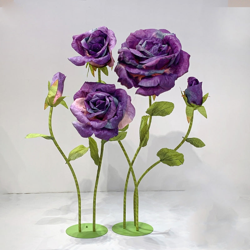 Multi-Size Rose Bud Faux Flower Floor Decoration for Weddings, Events, and Window Displays VF2255