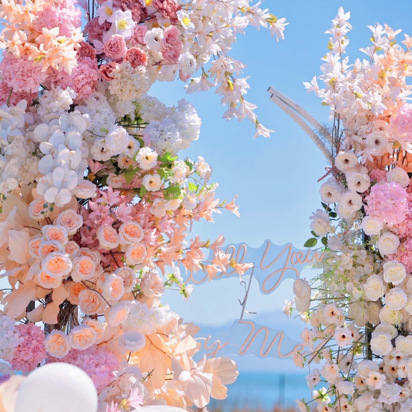 6x7 ft Elegant Artificial Flower Archway - Wedding & Party Backdrop Decorations | Floral Display for Boho/Rustic Events and Ceremonies