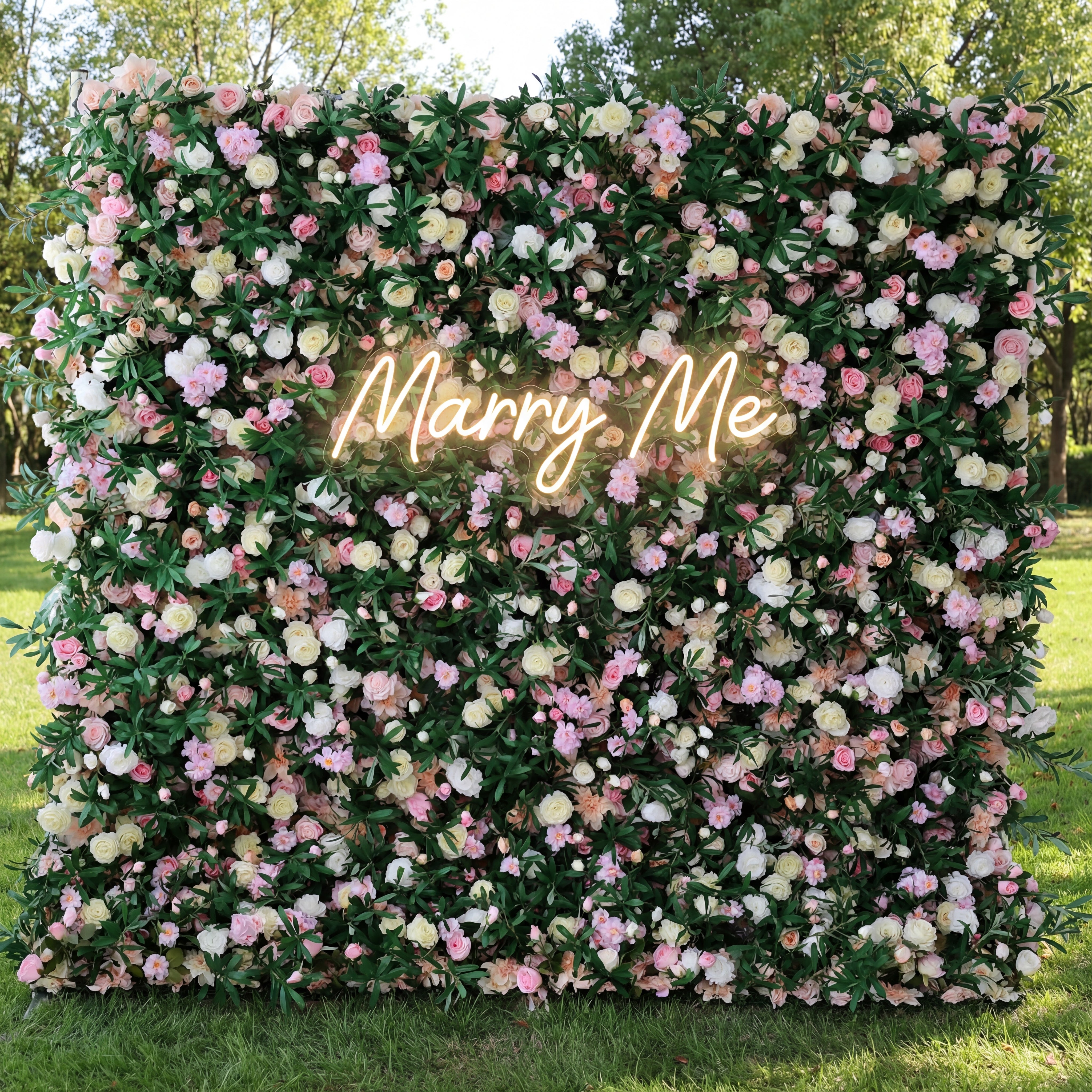 Valar Flowers Roll Up Fabric Artificial Flower Wall Wedding Backdrop, Floral Party Decor, Event Photography-VF-119