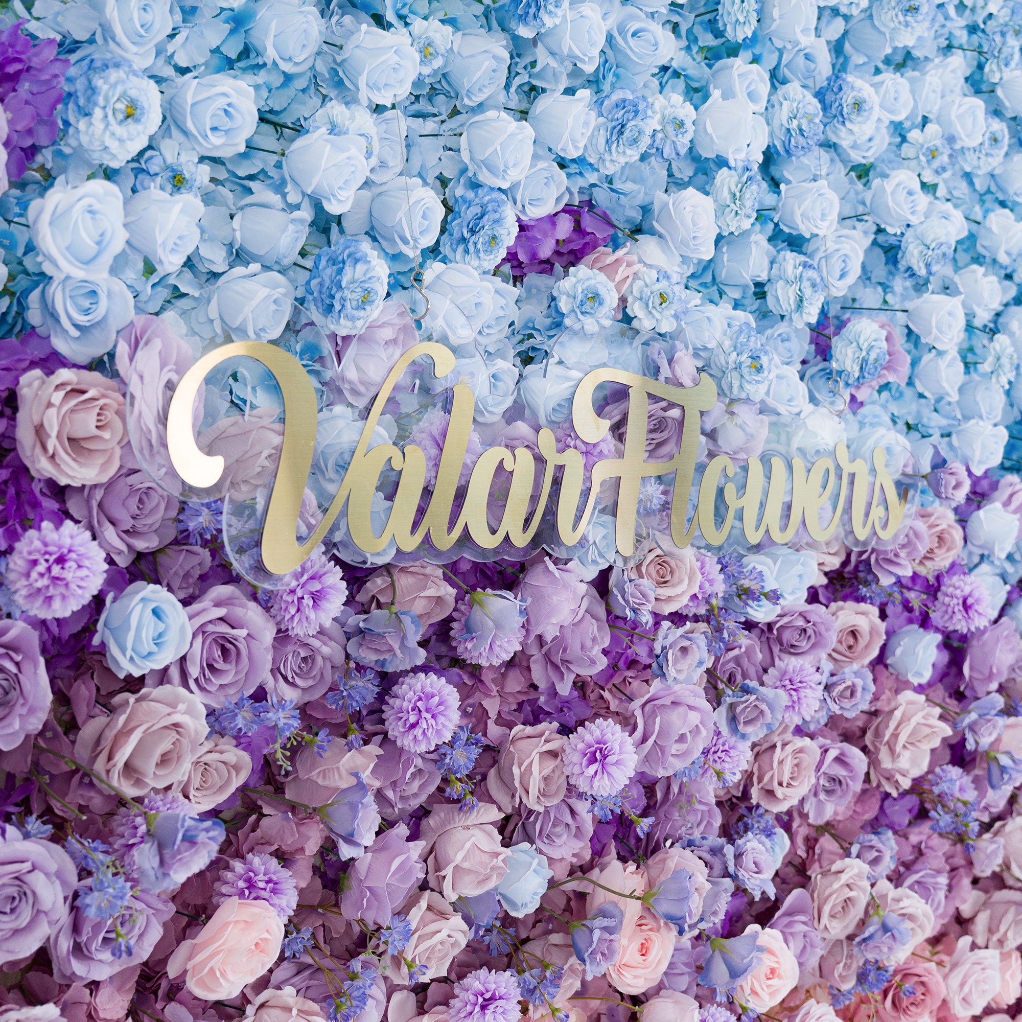ValarFlower 5D Gradient Ombre Blue - Purple - Pink Artificial Flower Backdrop VF-828-1